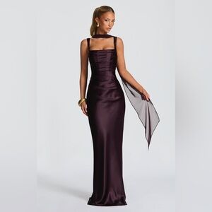 Babyboo Calanthe Maxi Dress Plum Size M NWT